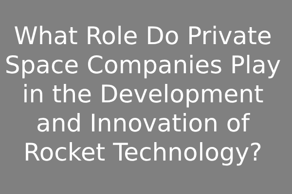 What Role Do Private Space Companies Play in the Development and Innovation of Rocket Technology?